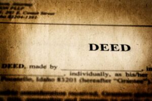 The top of a property deed