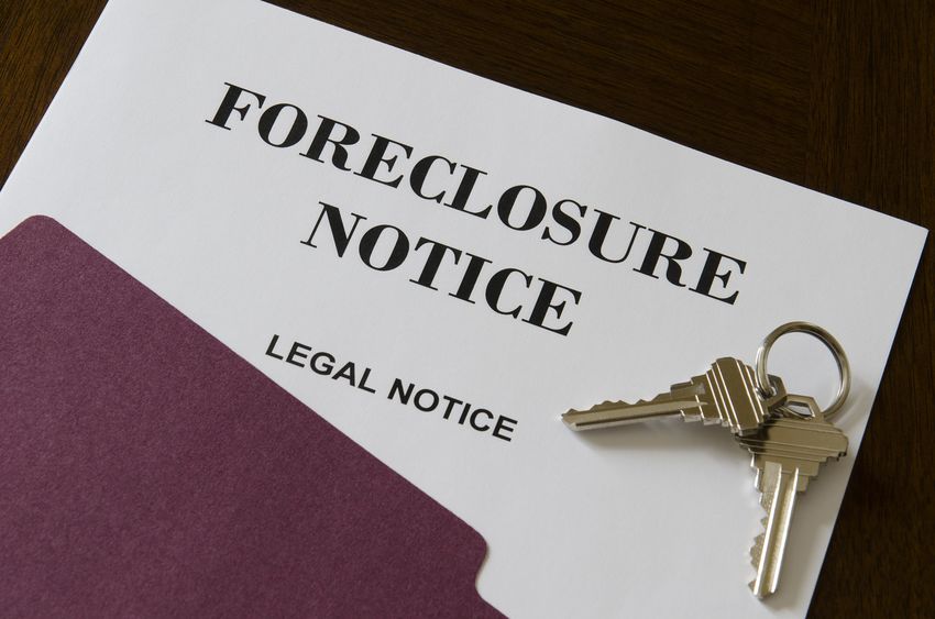 real estate home foreclosure legal notice and keys